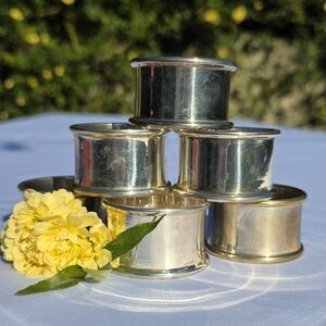 Vintage F.B. Rogers Silverplate Napkin Rings – Set of 6 – 1983 – Original Box